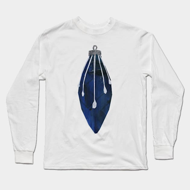 Bauble - Trad blue gold drops Long Sleeve T-Shirt by Babban Gaelg